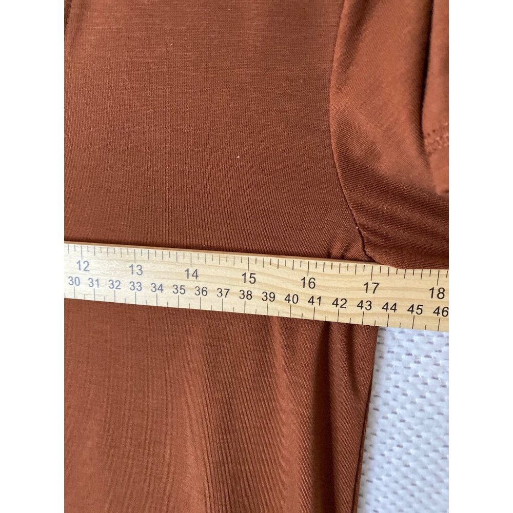 Antonio Melani Rust Stretch V-Neck Tee Women's Small Lyocell Blend - Picture 6 of 9